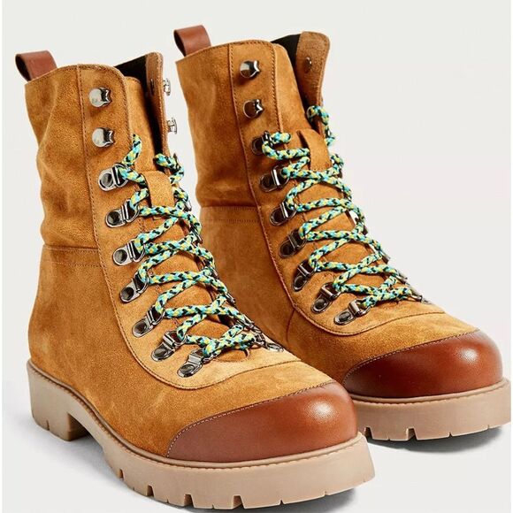 Urban Outfitters Blaire Tall Suede Hiker Boot Brown Size 7UK/9US - Picture 1 of 9